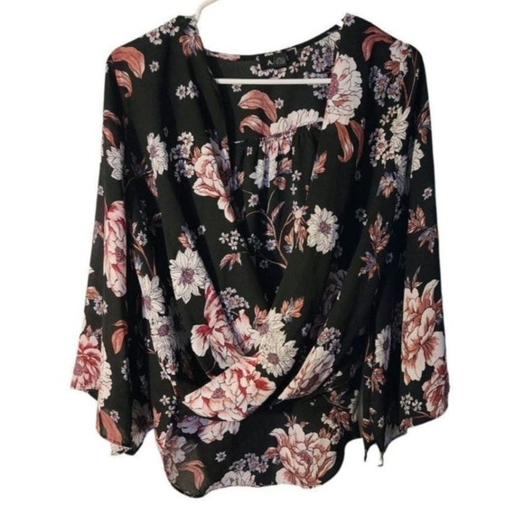 AByer Dress Blouse High Low Boho Deep V Neck Formal Blouse - Picture 1 of 7
